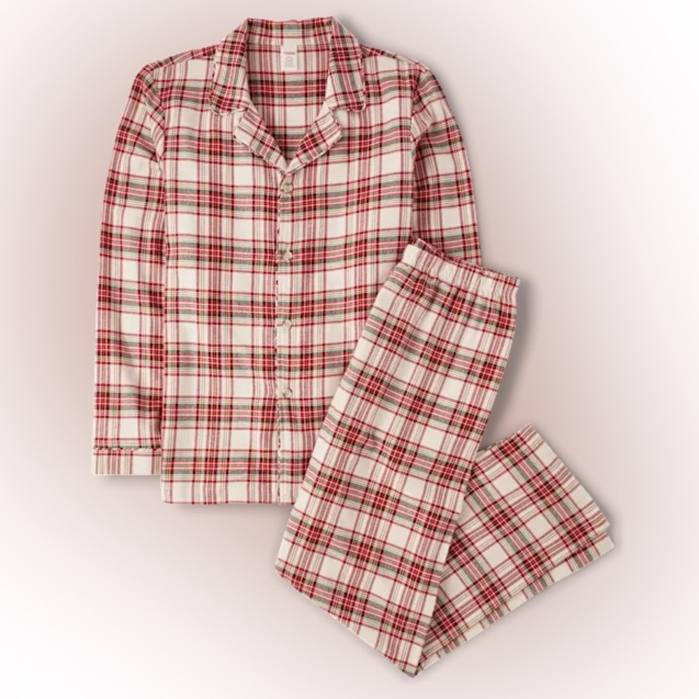 Matching Family Plaid Flannel Pajamas - Gymmies - White